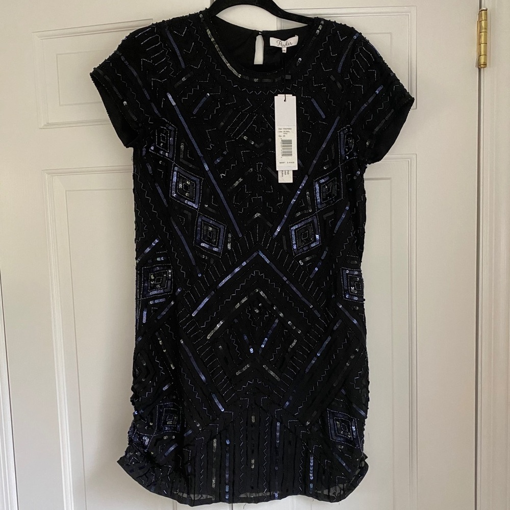 NWT Parker Black Beaded Dress